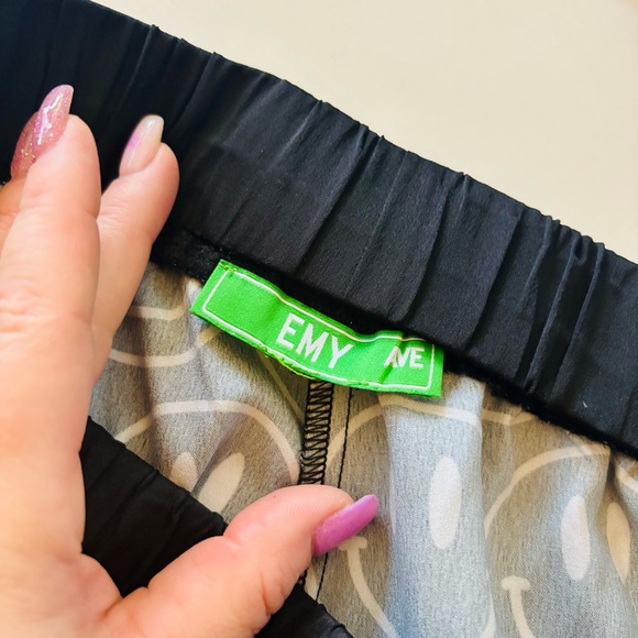 Emy Ave Black and White Smiley Face Pants - Picture 3 of 3